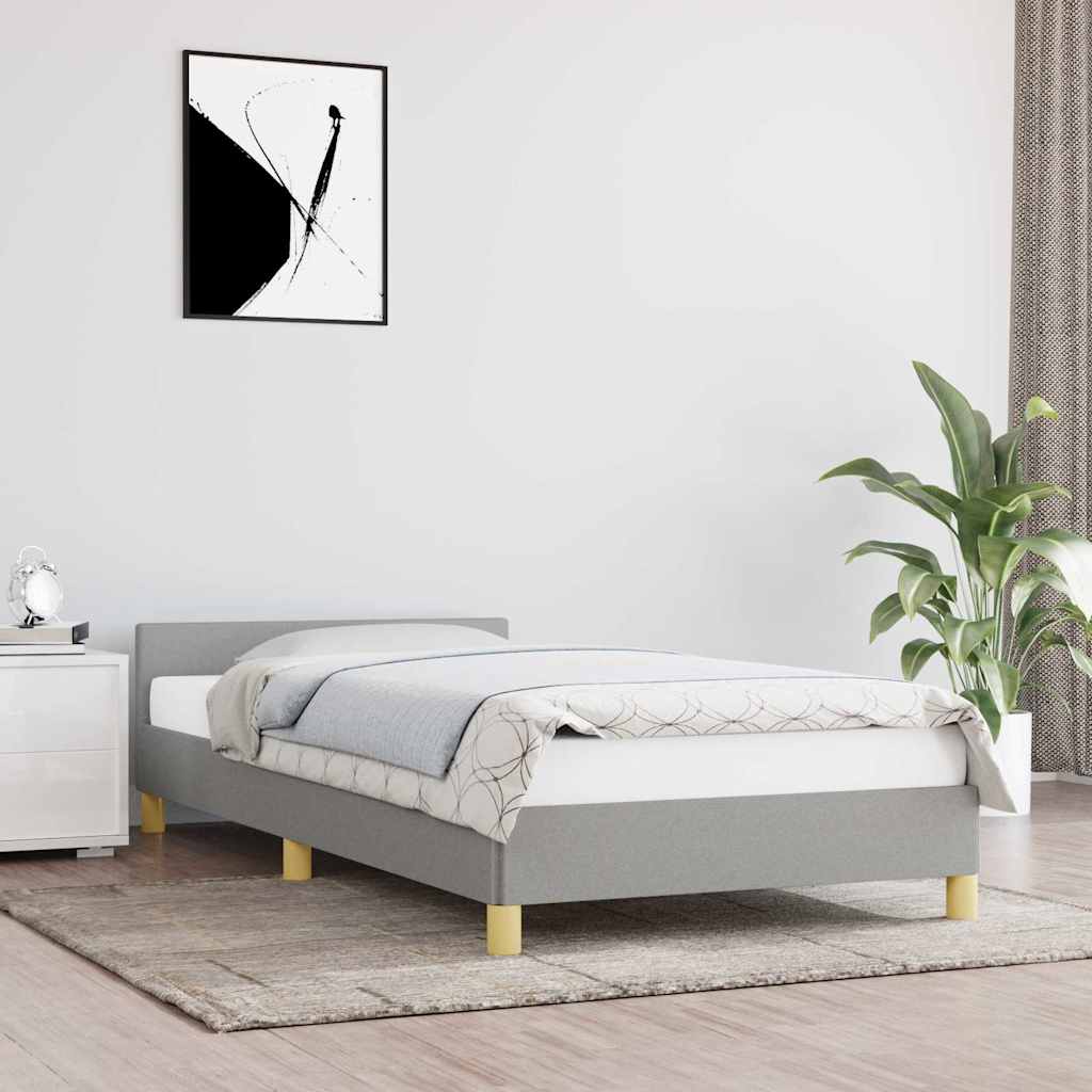 Bedframe zonder matras 90x190 cm stof lichtgrijs