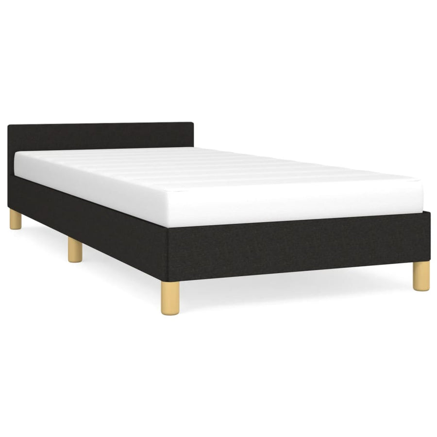 Bedframe Met Hoofdeinde Stof 90 x 190 cm Zwart