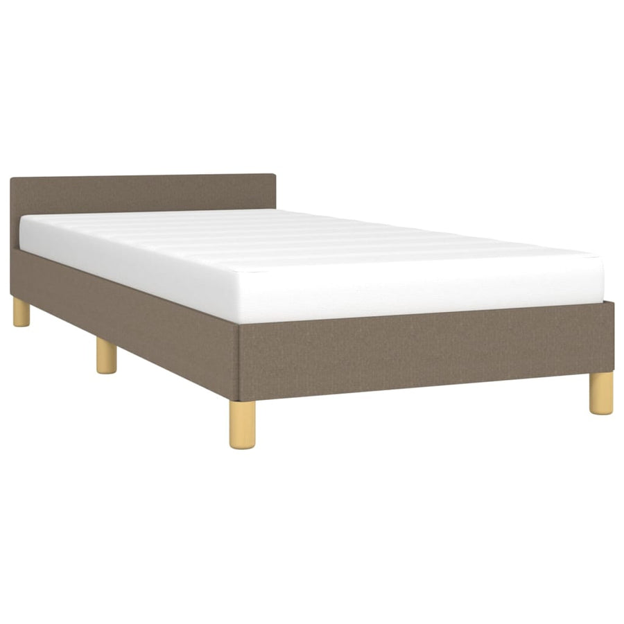 Bedframe Met Hoofdeinde Stof 90 x 190 cm Taupe