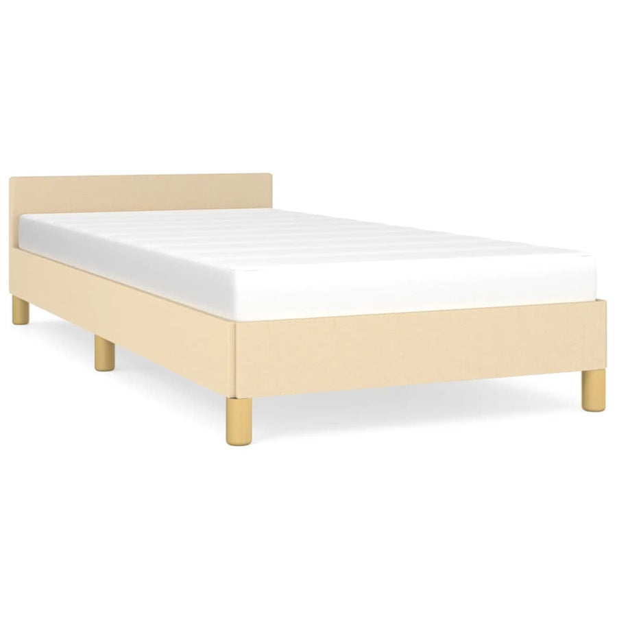Bedframe Met Hoofdeinde Stof Kleurig 90 x 190 cm crème