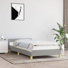 Bed frame without mattress 90x200 cm fabric light grey