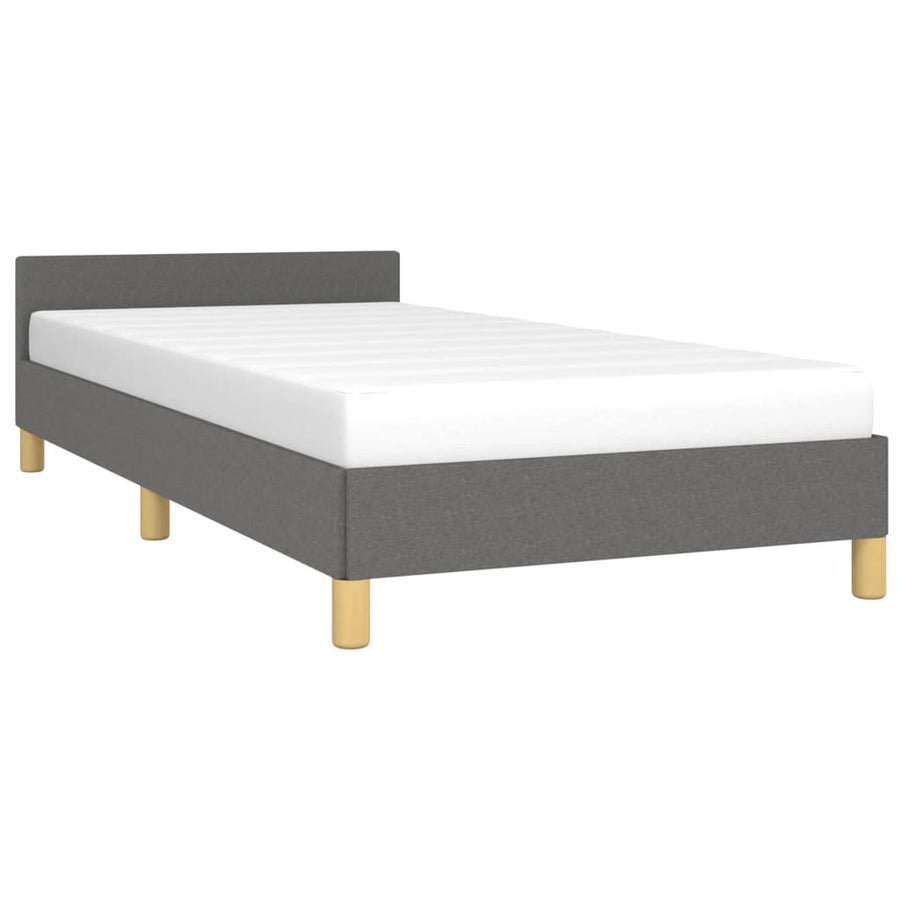 Bedframe Met Hoofdeinde Stof 90 x 200 cm Donkergrijs