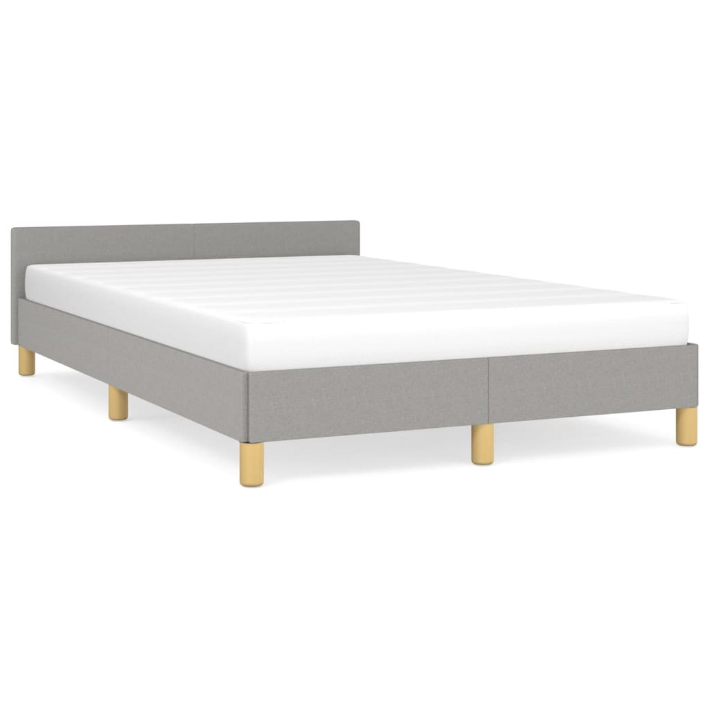 Bedframe Met Hoofdeinde Stof 120 x 200 cm Lichtgrijs