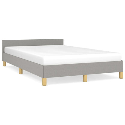Bedframe Met Hoofdeinde Stof 120 x 200 cm Lichtgrijs