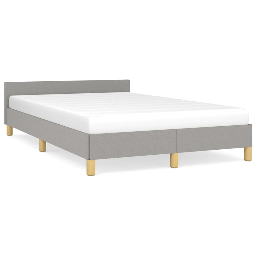 Bedframe Met Hoofdeinde Stof 120 x 200 cm Lichtgrijs