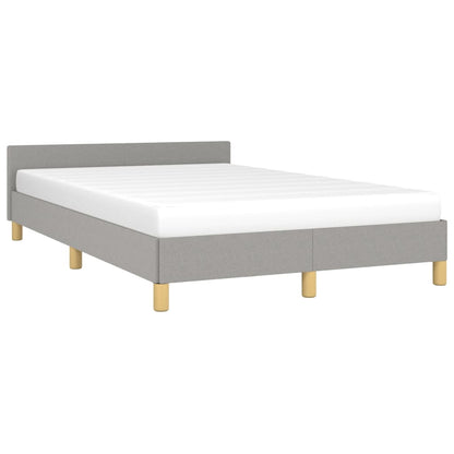 Bedframe Met Hoofdeinde Stof 120 x 200 cm Lichtgrijs
