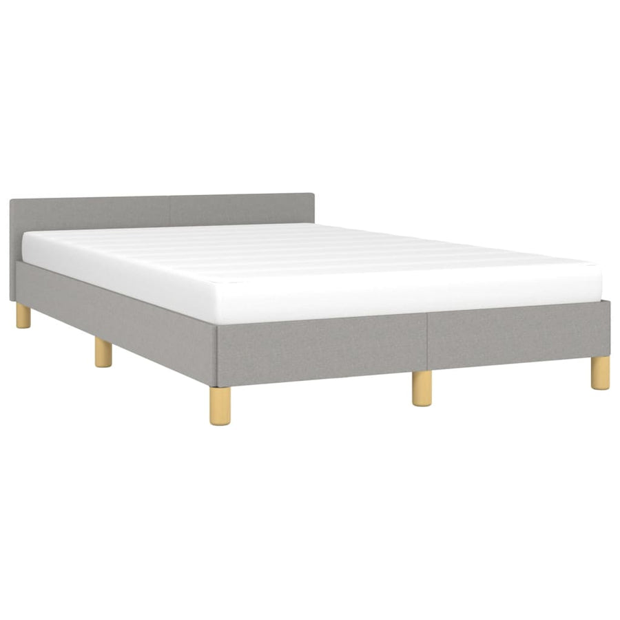 Bedframe Met Hoofdeinde Stof 120 x 200 cm Lichtgrijs