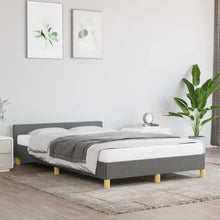 Bedframe Met Hoofdeinde Stof 120 x 200 cm Donkergrijs
