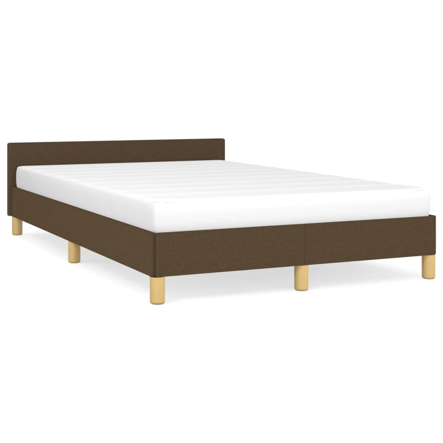 Bedframe Met Hoofdeinde Stof 120 x 200 cm Donkerbruin