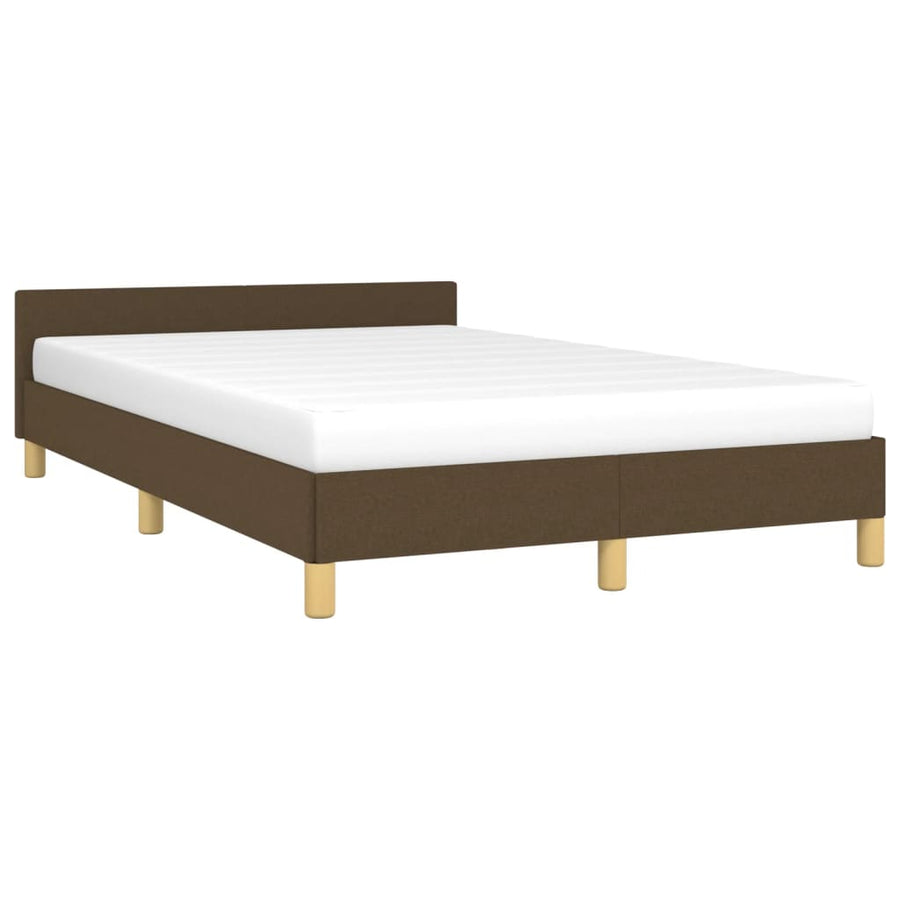 Bedframe Met Hoofdeinde Stof 120 x 200 cm Donkerbruin