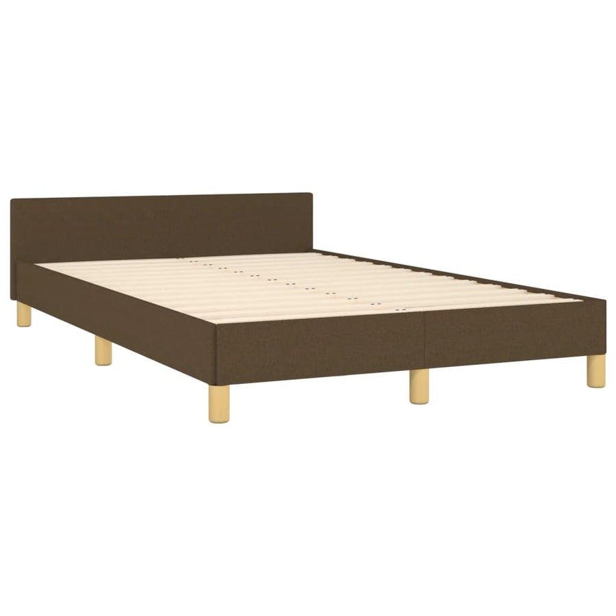 Bedframe Met Hoofdeinde Stof 120 x 200 cm Donkerbruin