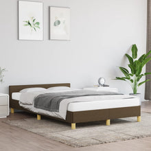Bedframe Met Hoofdeinde Stof 120 x 200 cm Donkerbruin