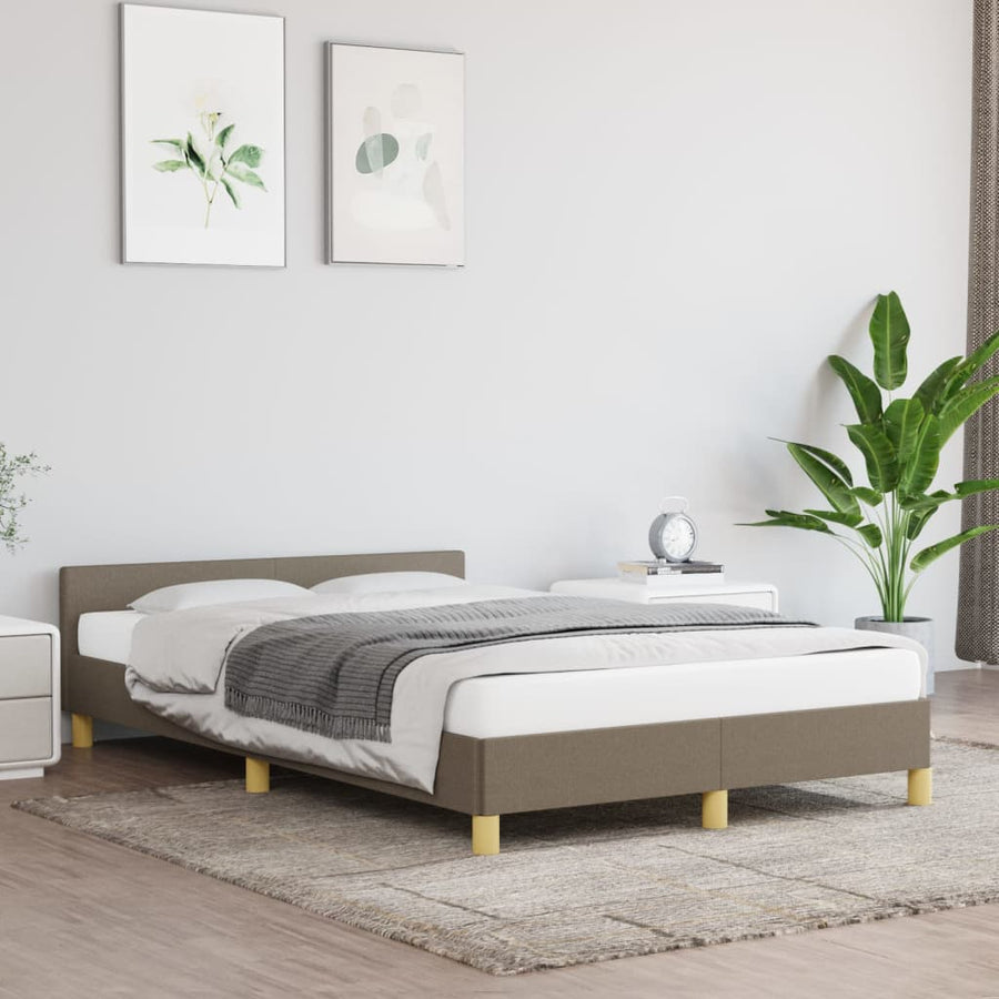 Bedframe Met Hoofdeinde Stof Taupe 120X200 Cm 120 x 200 cm