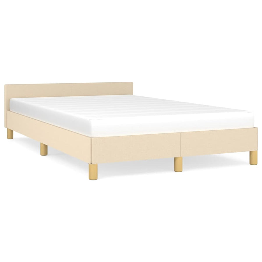 Bedframe Met Hoofdeinde Stof Kleurig 120 x 200 cm crème