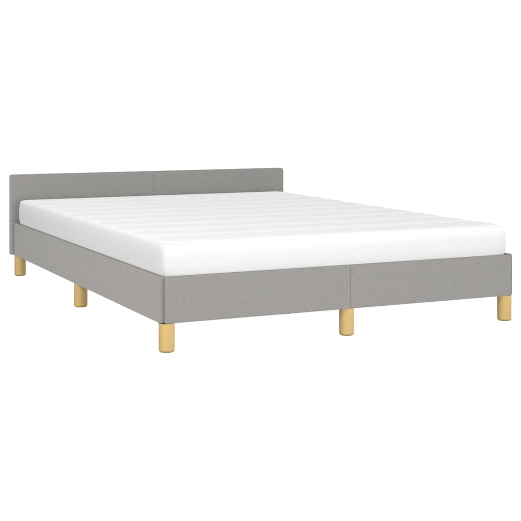 Bedframe Met Hoofdeinde Stof 140 x 190 cm Lichtgrijs