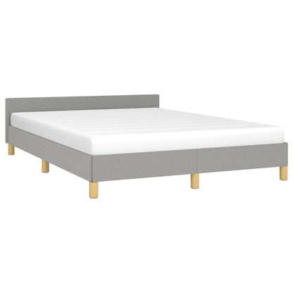 Bedframe Met Hoofdeinde Stof 140 x 190 cm Lichtgrijs