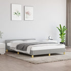Bed frame without mattress fabric light grey 140x190 cm