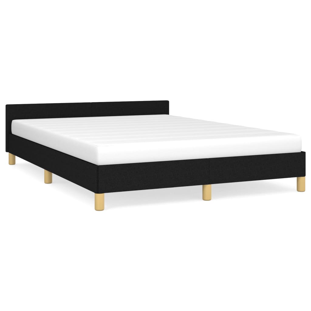 Bedframe Met Hoofdeinde Stof 140 x 190 cm Zwart