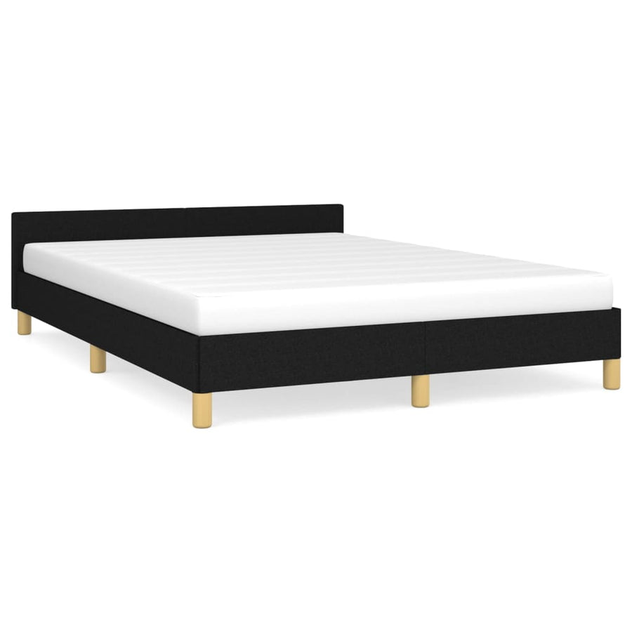 Bedframe Met Hoofdeinde Stof 140 x 190 cm Zwart
