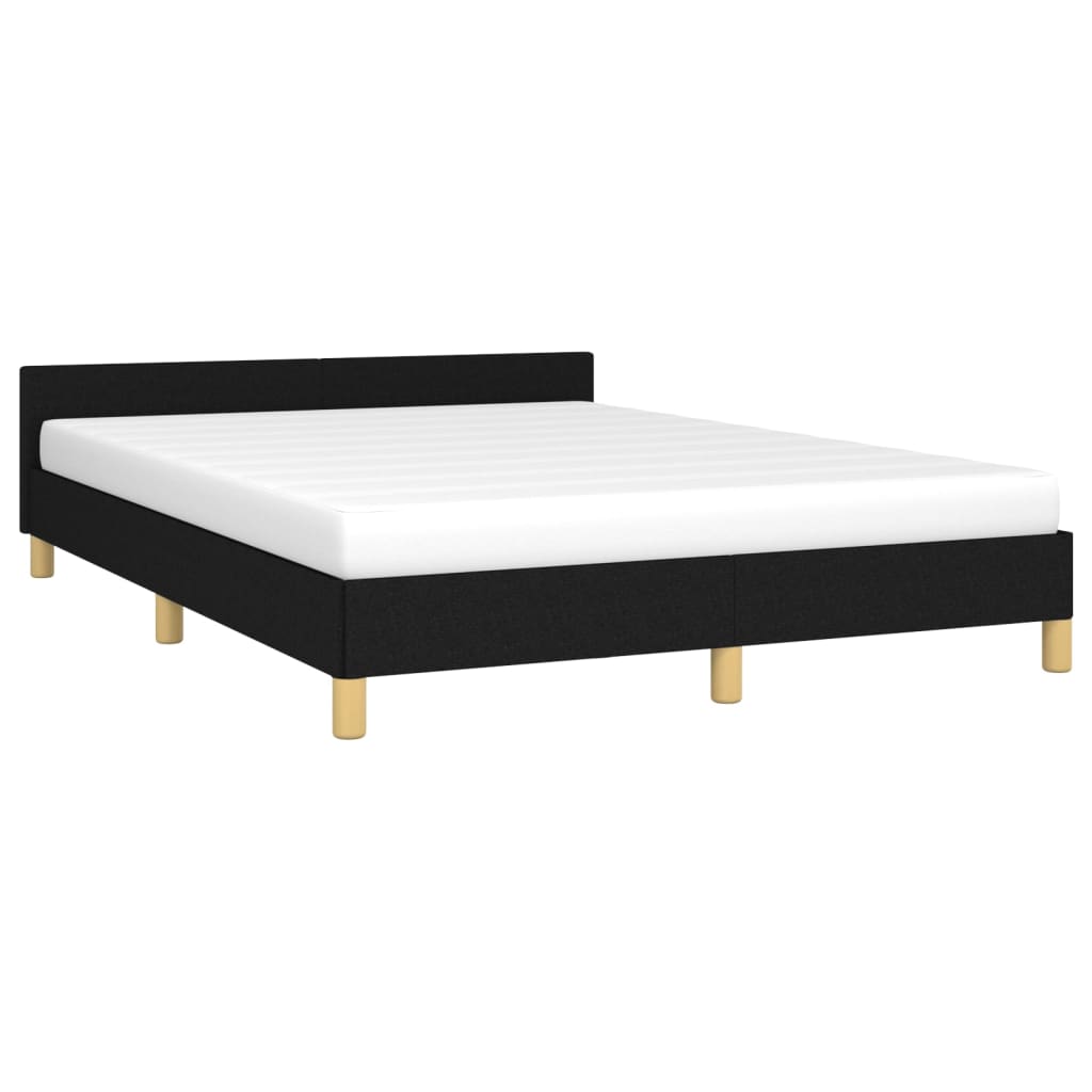 Bedframe Met Hoofdeinde Stof 140 x 190 cm Zwart