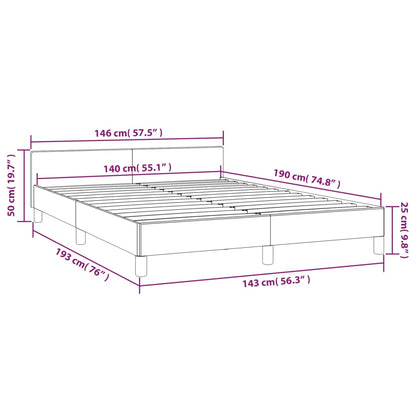 Bedframe Met Hoofdeinde Stof 140 x 190 cm Zwart