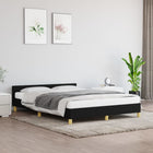 Bed frame without mattress black fabric 140x190 cm