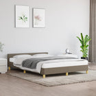 Bed frame without mattress fabric taupe 140x190 cm
