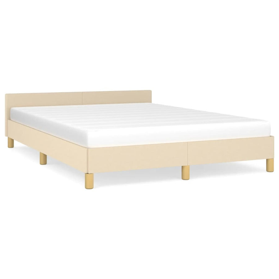 Bedframe Met Hoofdeinde Stof Kleurig 140 x 190 cm crème