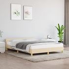 Fabric cream double bed frame without mattress 140x190 cm