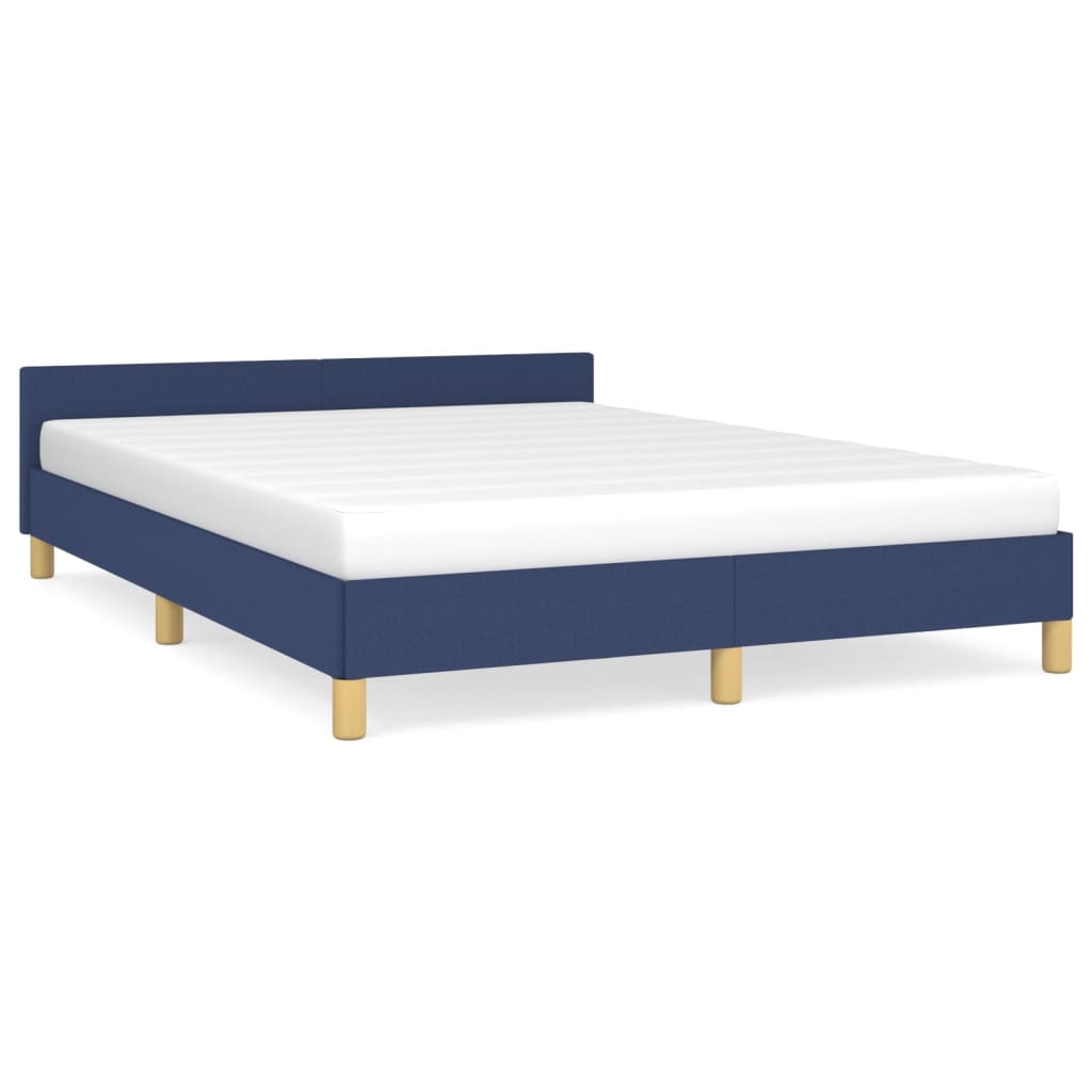 Bedframe Met Hoofdeinde Stof 140 x 190 cm Blauw