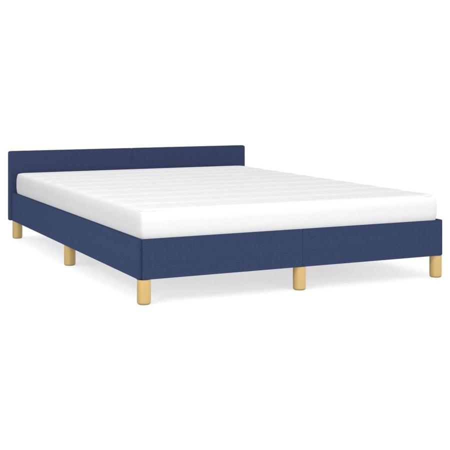 Bedframe Met Hoofdeinde Stof 140 x 190 cm Blauw