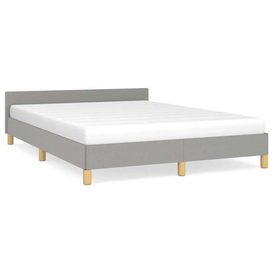 Bedframe Met Hoofdeinde Stof 140 x 200 cm Lichtgrijs