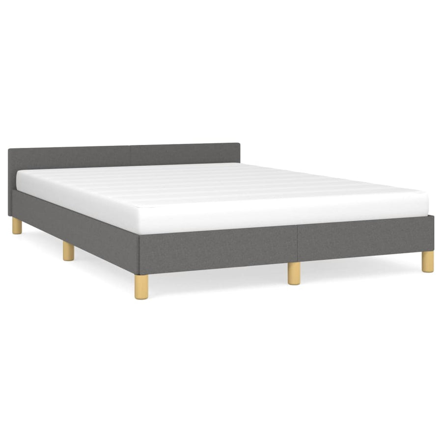 Bedframe Met Hoofdeinde Stof 140 x 200 cm Donkergrijs