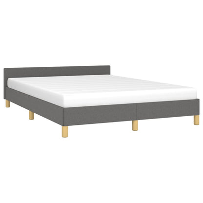 Bedframe Met Hoofdeinde Stof 140 x 200 cm Donkergrijs