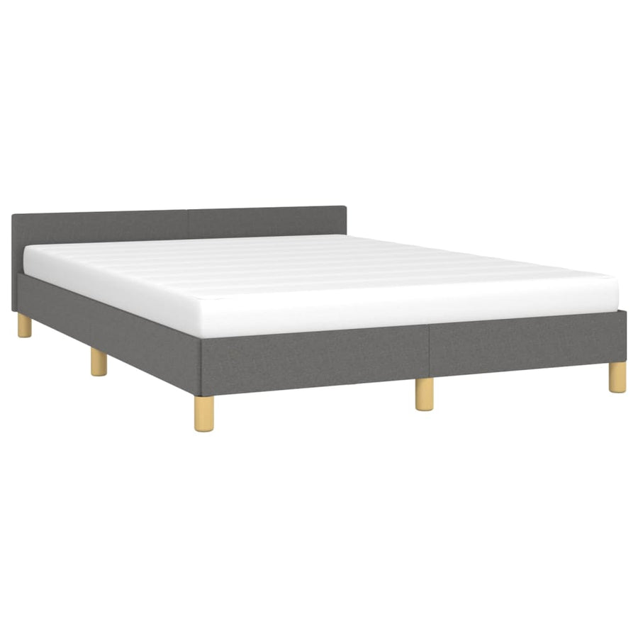 Bedframe Met Hoofdeinde Stof 140 x 200 cm Donkergrijs