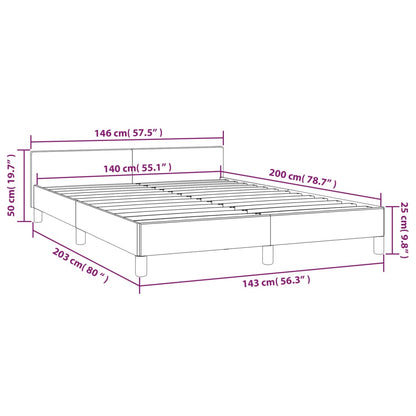 Bedframe Met Hoofdeinde Stof 140 x 200 cm Donkergrijs