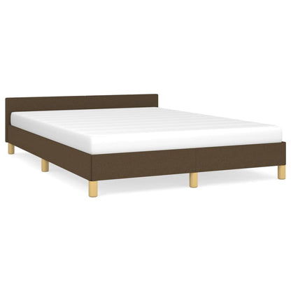 Bedframe Met Hoofdeinde Stof 140 x 200 cm Donkerbruin