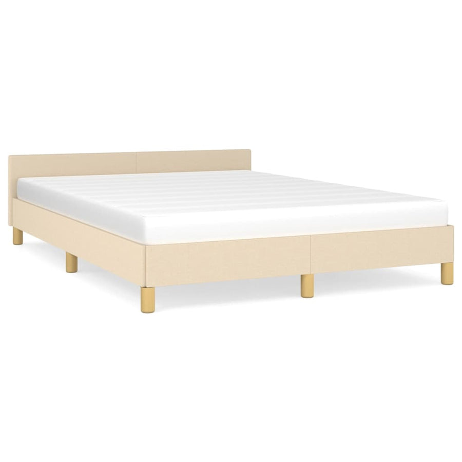 Bedframe Met Hoofdeinde Stof Kleurig 140 x 200 cm crème