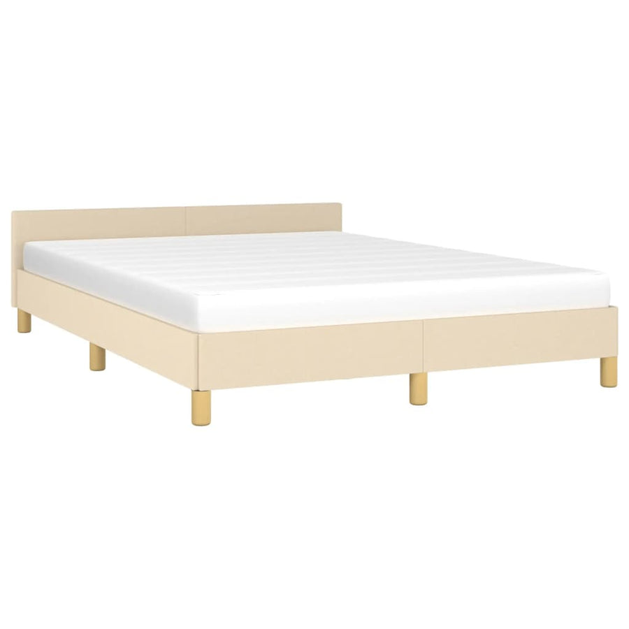 Bedframe Met Hoofdeinde Stof Kleurig 140 x 200 cm crème