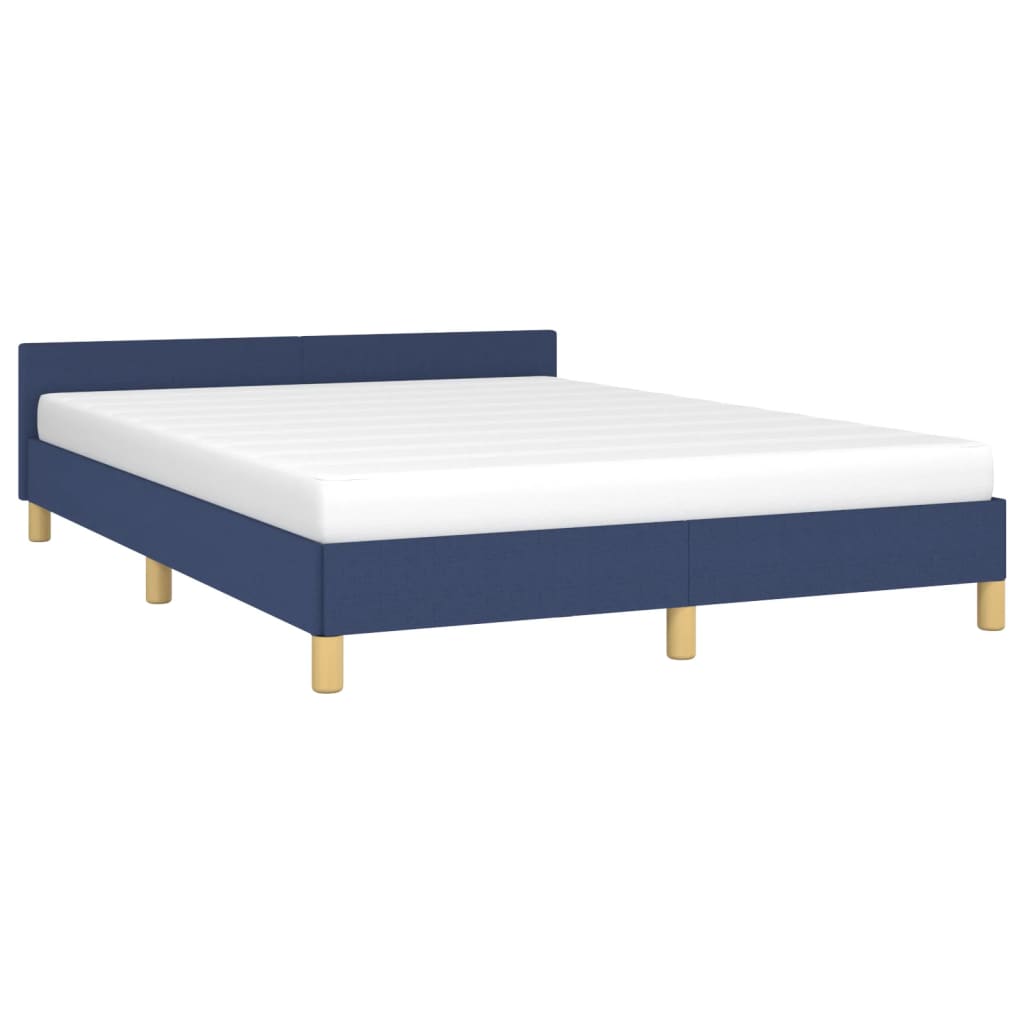 Bedframe Met Hoofdeinde Stof 140 x 200 cm Blauw