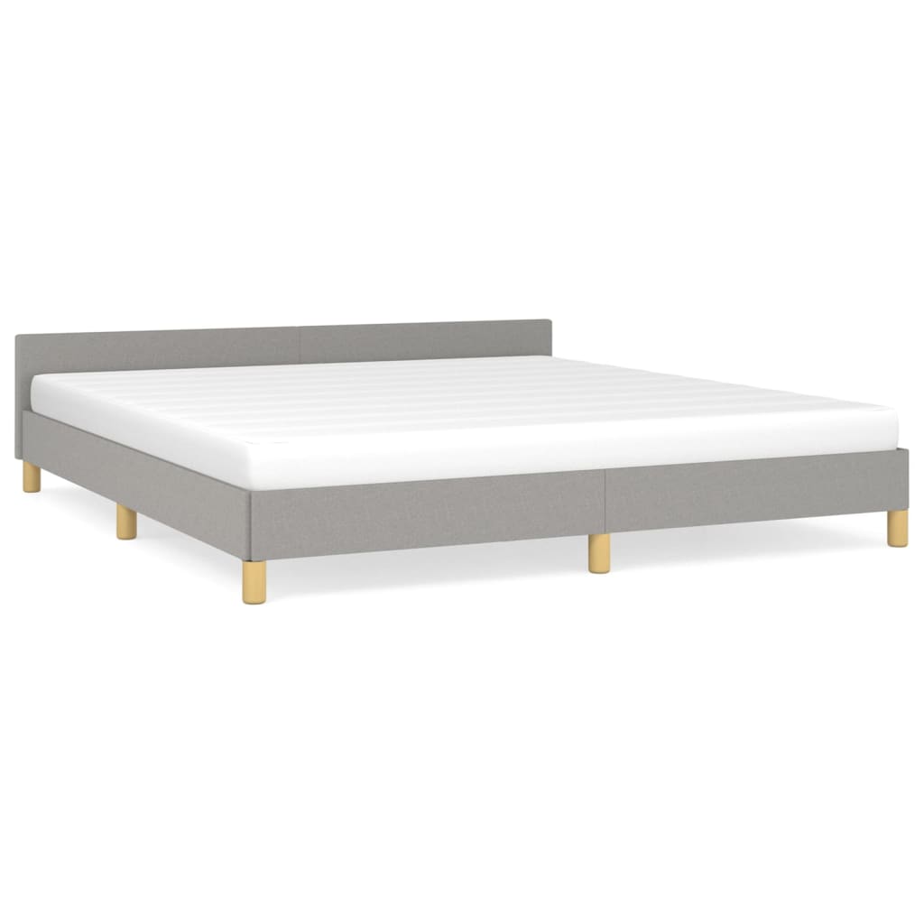 Bedframe Met Hoofdeinde Stof 160 x 200 cm Lichtgrijs