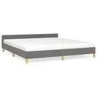 Bedframe Met Hoofdeinde Stof 160 x 200 cm Donkergrijs