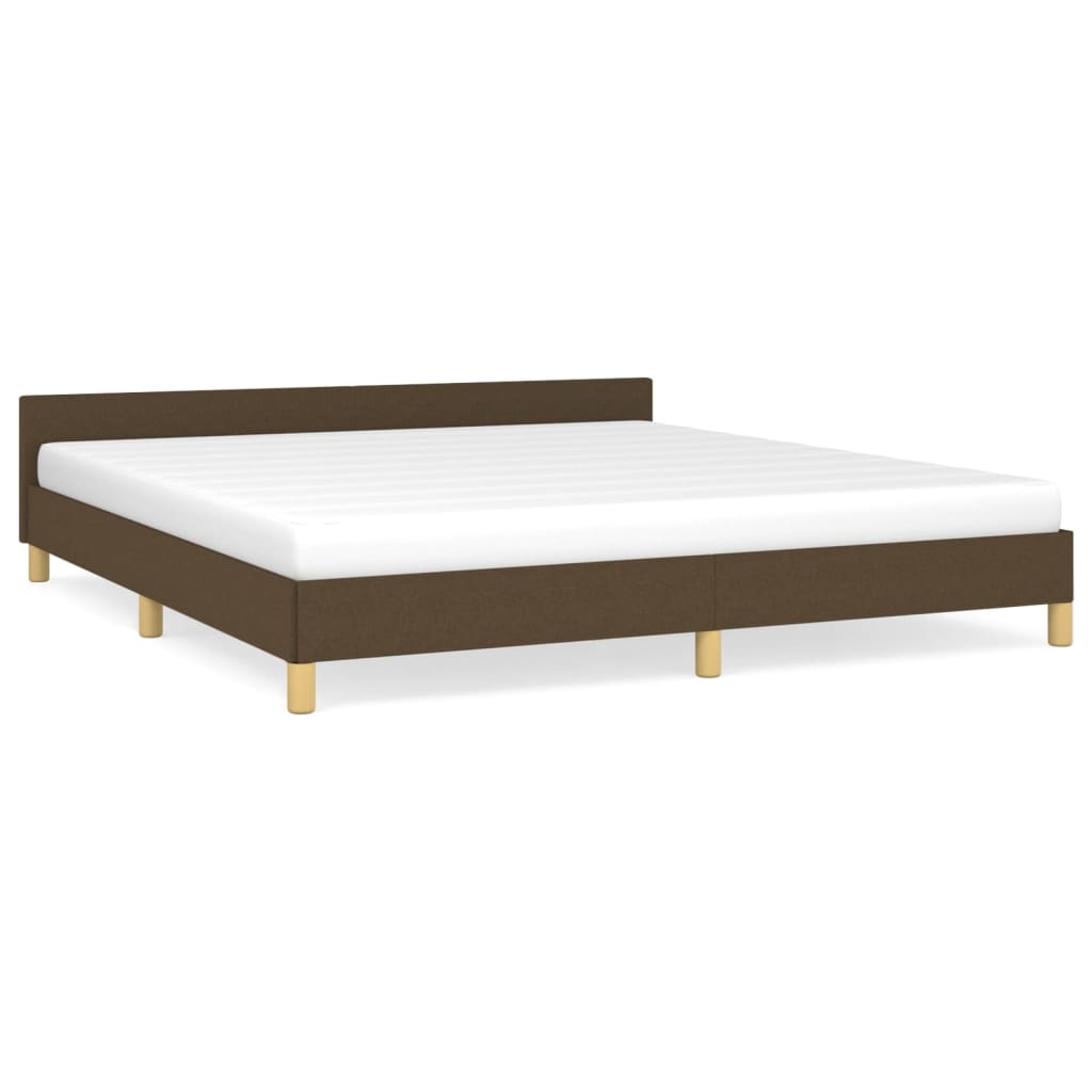 Bedframe Met Hoofdeinde Stof 160 x 200 cm Donkerbruin