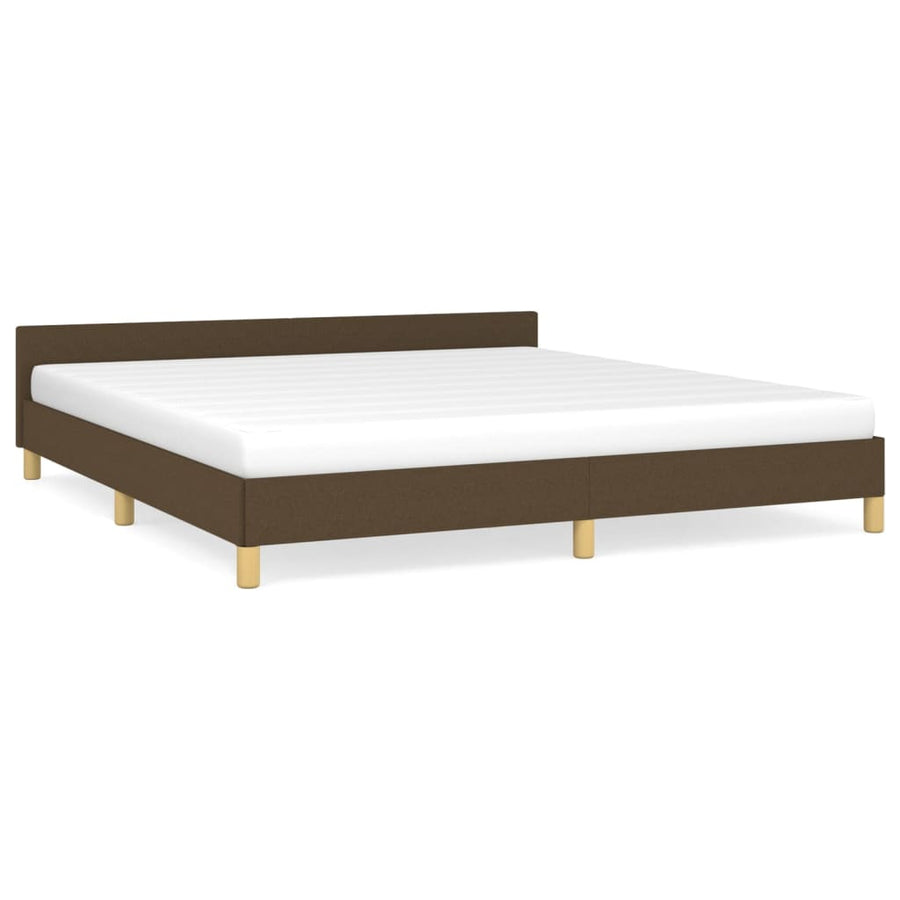 Bedframe Met Hoofdeinde Stof 160 x 200 cm Donkerbruin