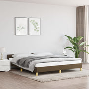 Bed frame without mattress fabric dark brown 160x200 cm