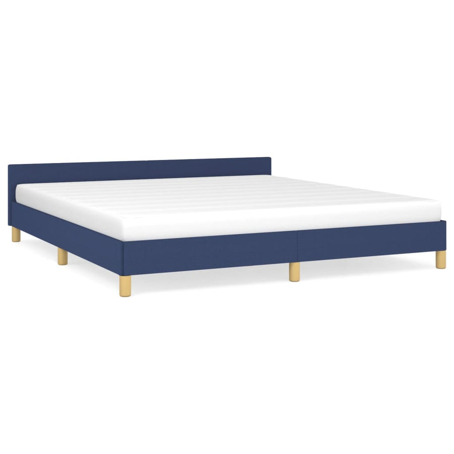 Bedframe Met Hoofdeinde Stof 160 x 200 cm Blauw