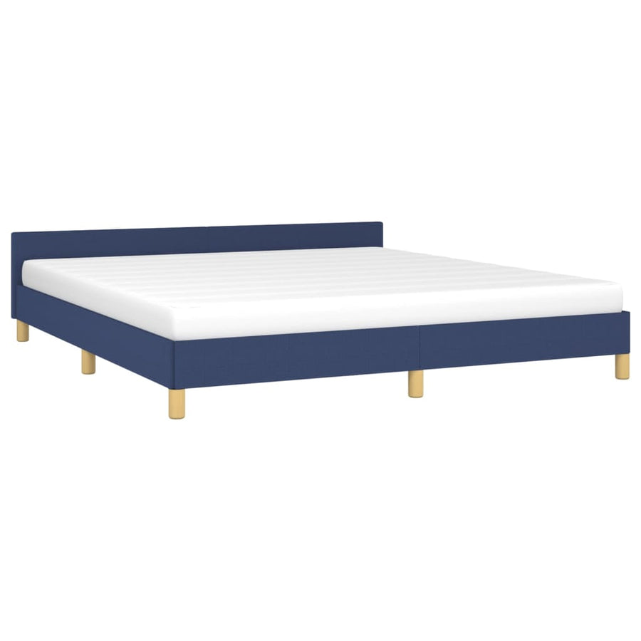 Bedframe Met Hoofdeinde Stof 160 x 200 cm Blauw