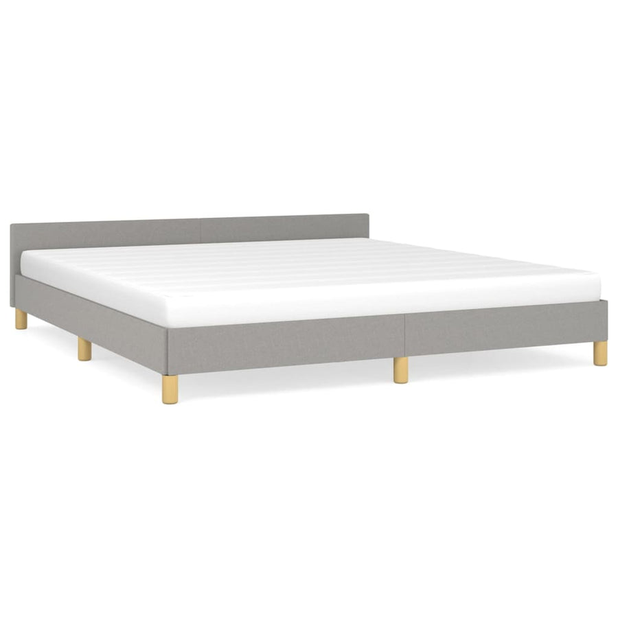Bedframe Met Hoofdeinde Stof 180 x 200 cm Lichtgrijs