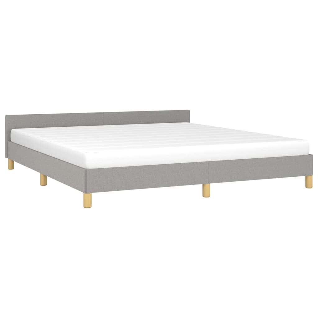 Bedframe Met Hoofdeinde Stof 180 x 200 cm Lichtgrijs