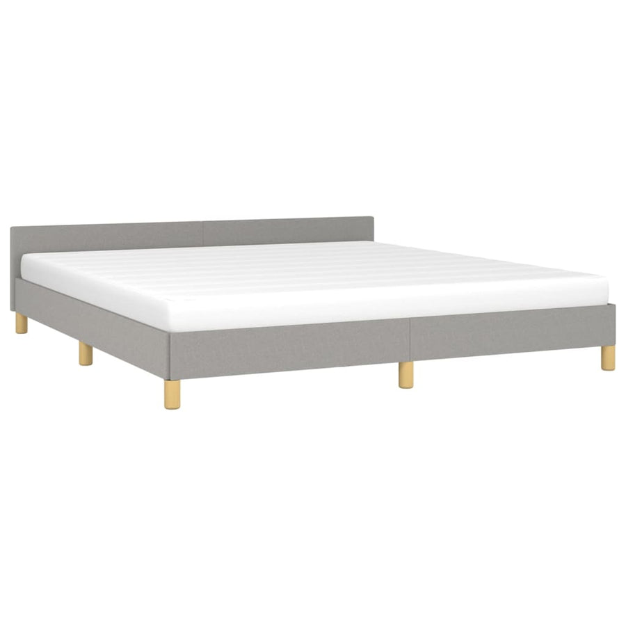 Bedframe Met Hoofdeinde Stof 180 x 200 cm Lichtgrijs